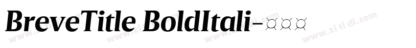 BreveTitle BoldItali字体转换